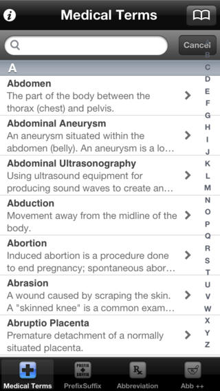  Medical Terms, Terminology, Prefix & Suffix app review: access a vast offline database of medical knowledge screenshot 1