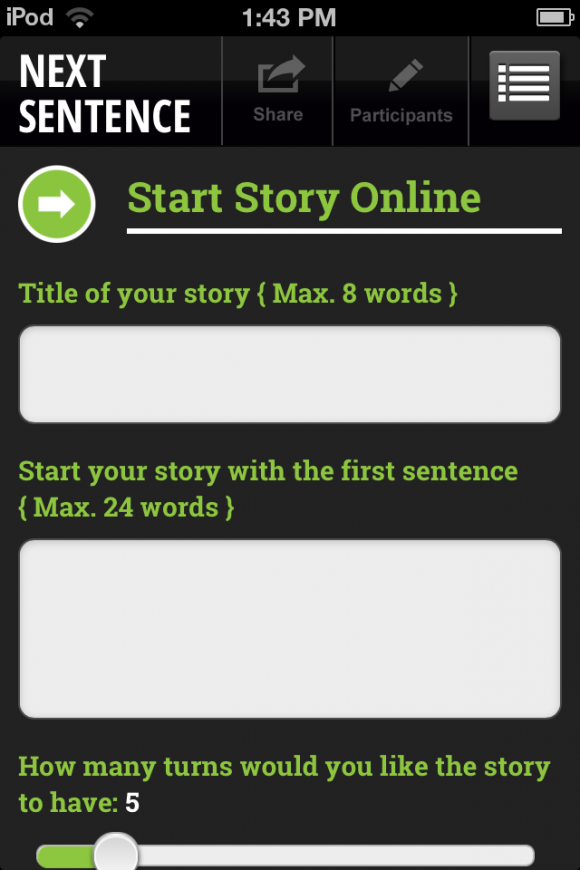 Start up a story