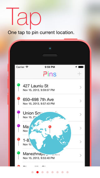 Mark your pin with one tap