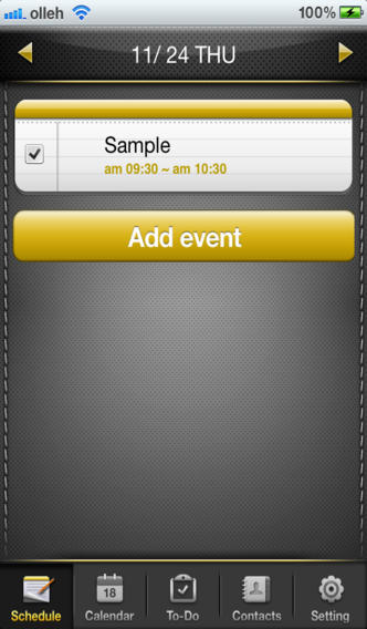 Quick and easy input of events