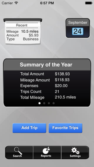 Trip Miles (Mileage log for Reimbursement or IRS) screenshot 1