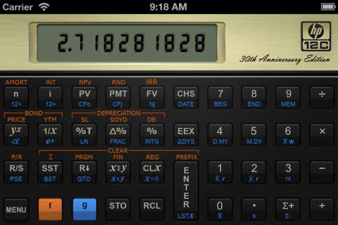 Hewlett Packard 12C Financial Calculator based on the genuine article