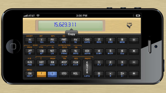 12E Financial Calculator: copy and paste sums with ease