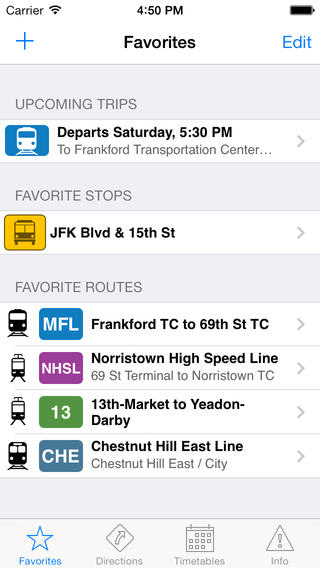 TransitTimes Philly bookmark your favorite stops