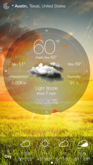 Weather Live Reloaded incredible interface design