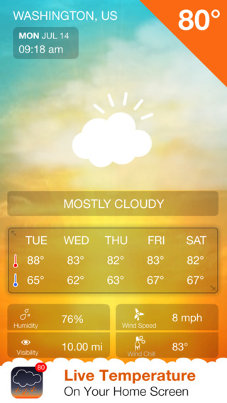 Enjoy the animated weather screen