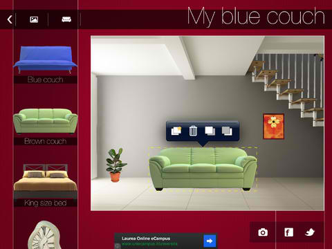 Move around the objects in the room and make changes to the design