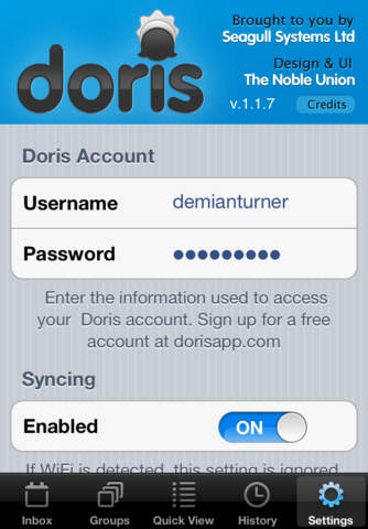 Access your Doris account