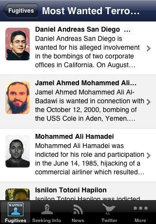 View the most wanted terrorists
