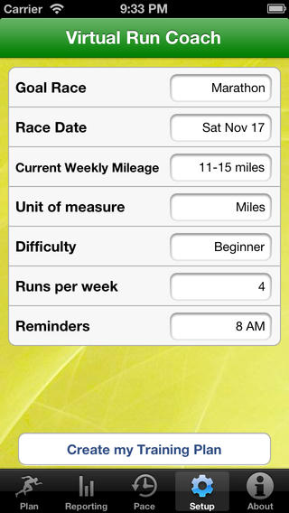 Virtual Run Coach screenshot