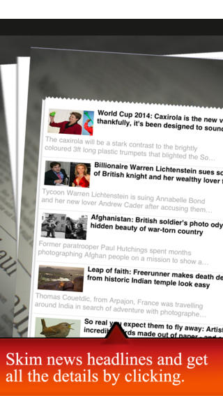 News feed layout allows for quick skimming of stories