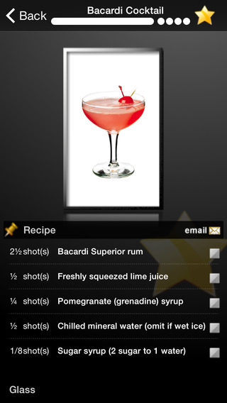 View recipe of your favorite cocktail