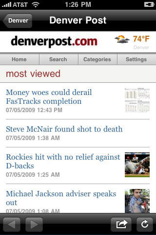 iDevice-optimized news stories