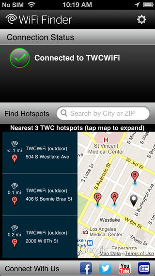 Get Information on Various TWC WiFi Hotspots image