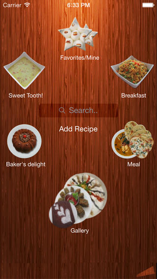 Create and add your own recipes to the app