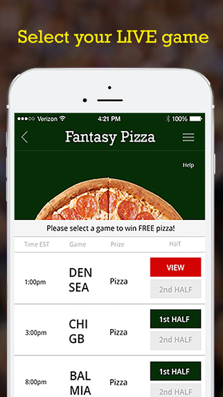Win a Pizza Playing Fantasy Football image