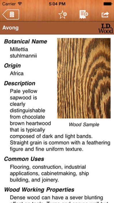 I.D. Wood app I.D. Wood app