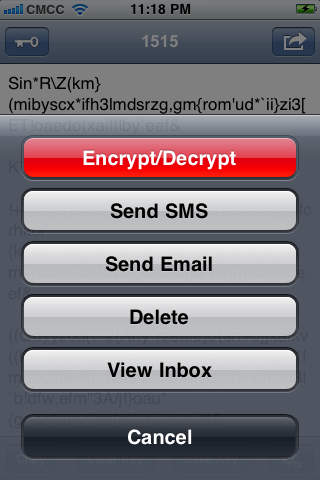 Send encrypted text via SMS and email