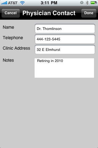 Add doctor contact details