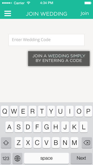 Join weddings with a code