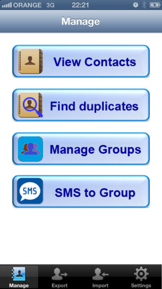 Quick and simple managing of contacts