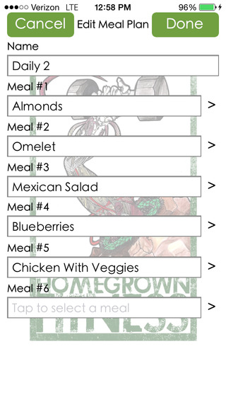Schedule Meal Items and Times image