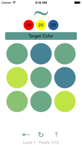 Drag the colors from the small circles at the top