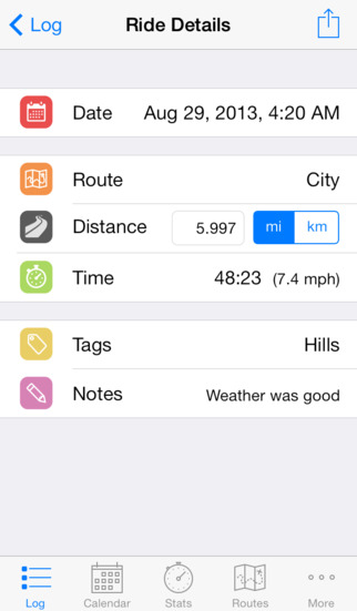 Record your individual rides