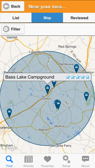 Find a campground nearby