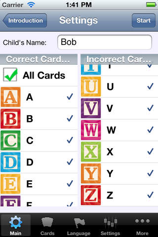 Learn the alphabet in uppercase and lowercase