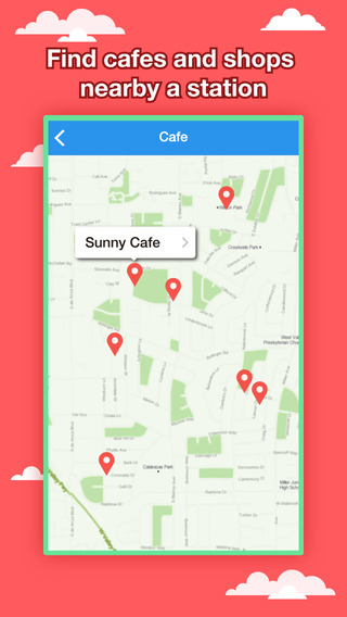 You can also find nearby locations such as hotels, cafes, restaurants, and more